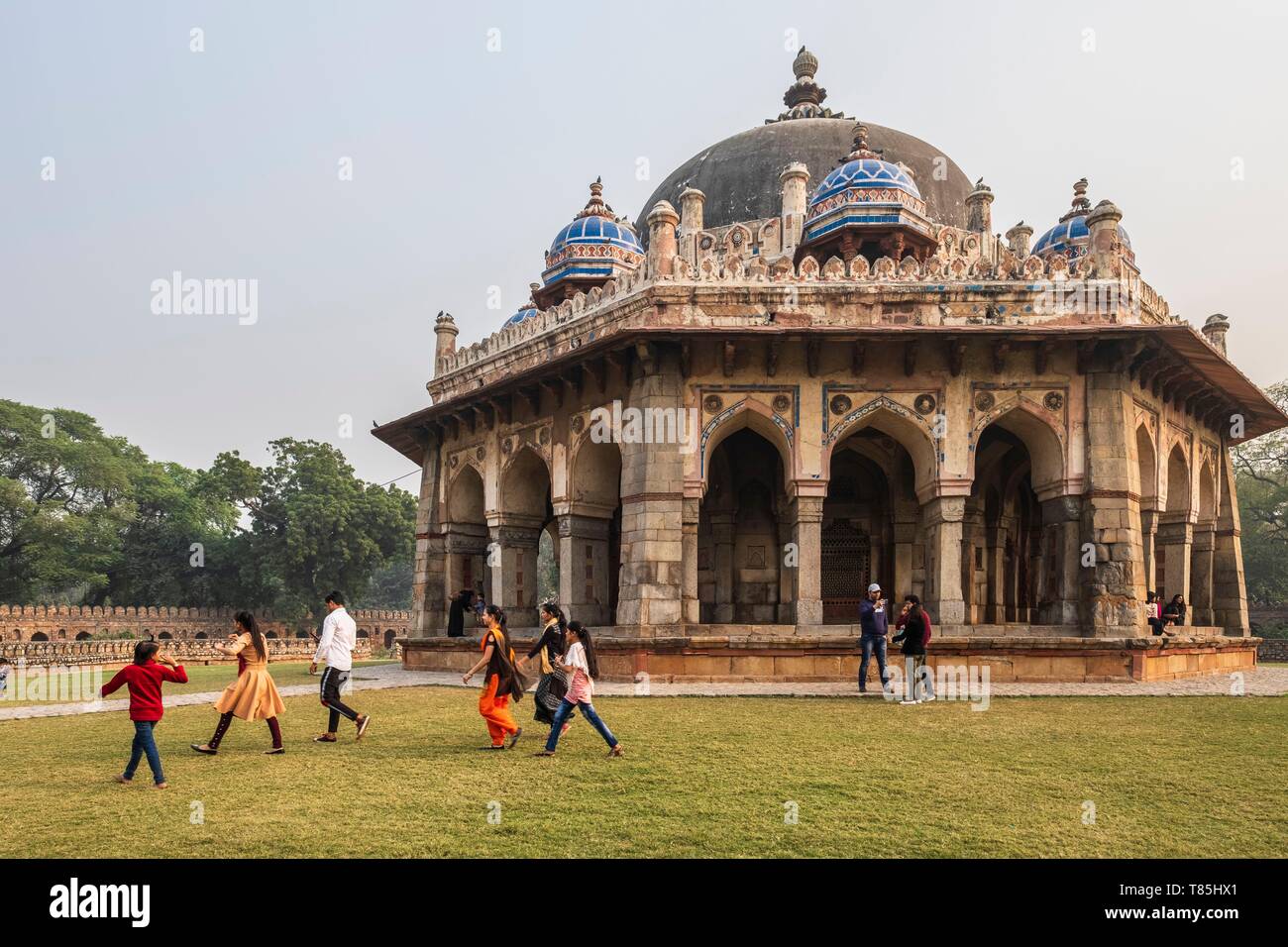 L'Inde, New Delhi, Tombe de Humayun, complexe l'architecture moghole, déclaré site du patrimoine mondial de l'UNESCO, Isa Khan's tomb Banque D'Images