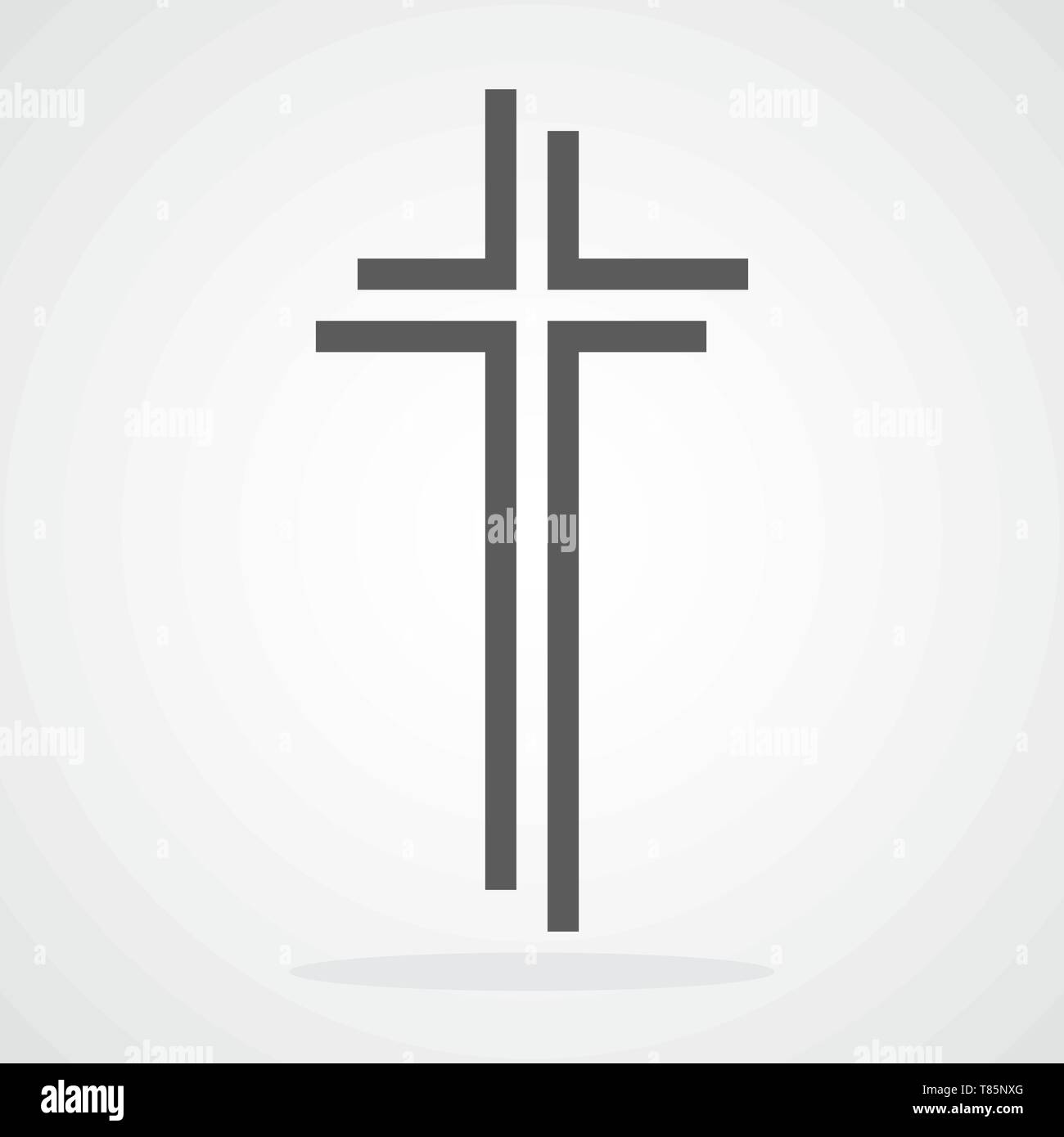 Croix chrétienne dans l'icône gris modèle plat. Vector illustration. Résumé croix chrétienne. Illustration de Vecteur
