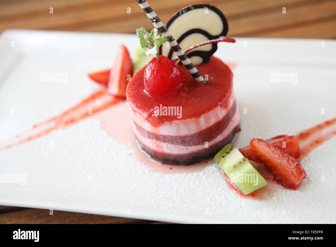 Mousse aux fraises Banque D'Images