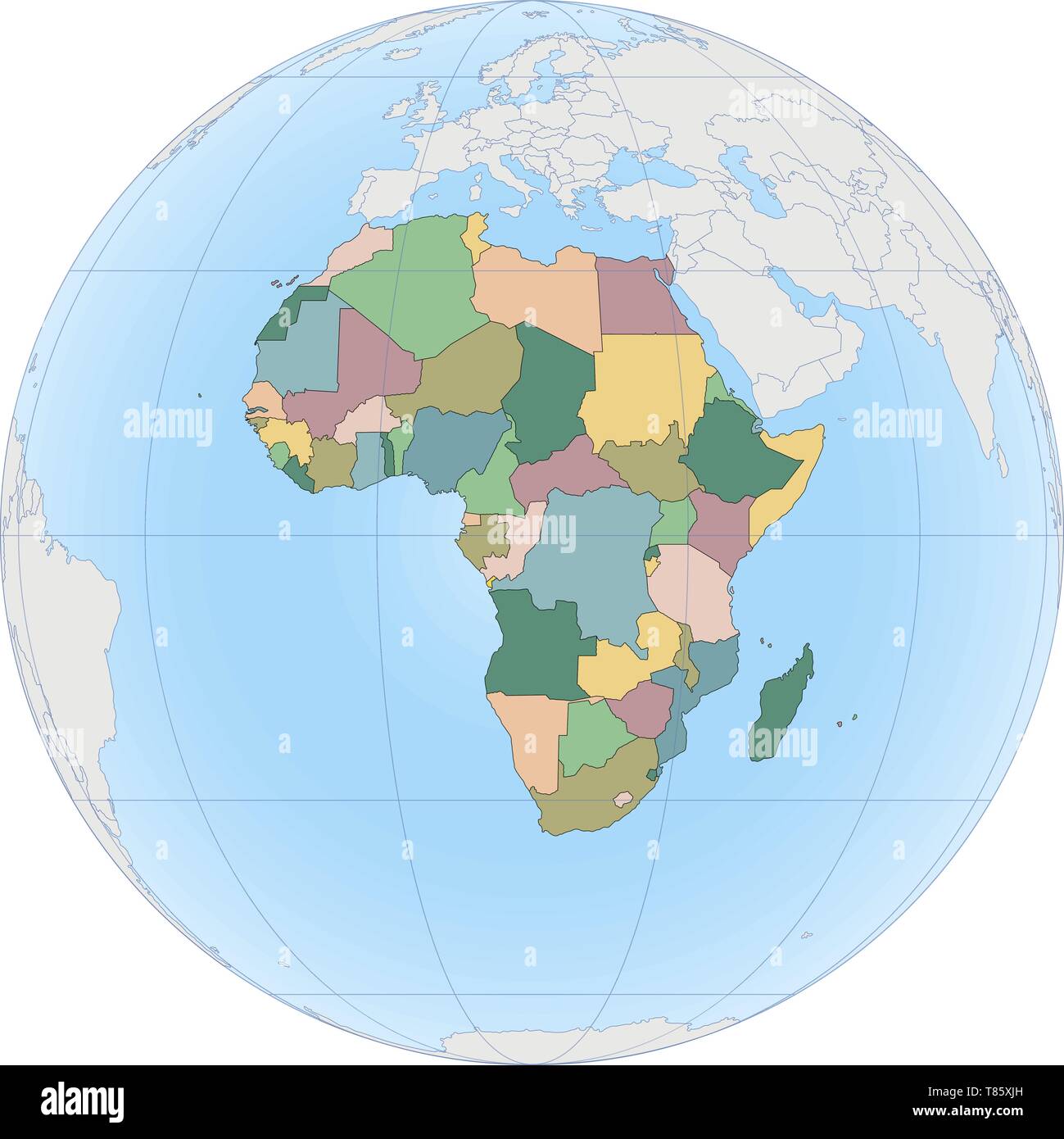 Continent africain sur le globe Illustration de Vecteur
