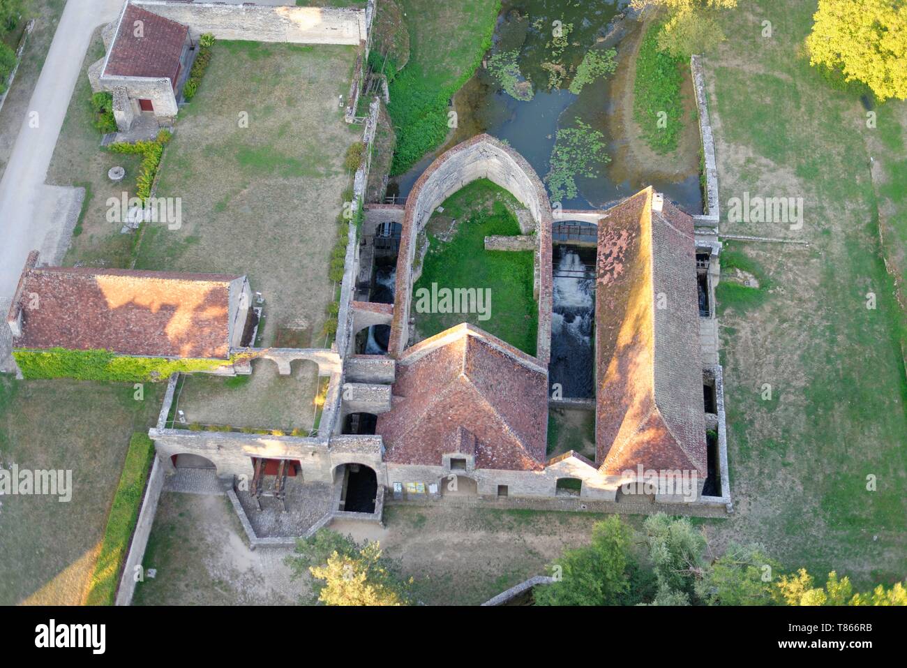 France, Côte d'Or, la Forge de Buffon (vue aérienne) Banque D'Images