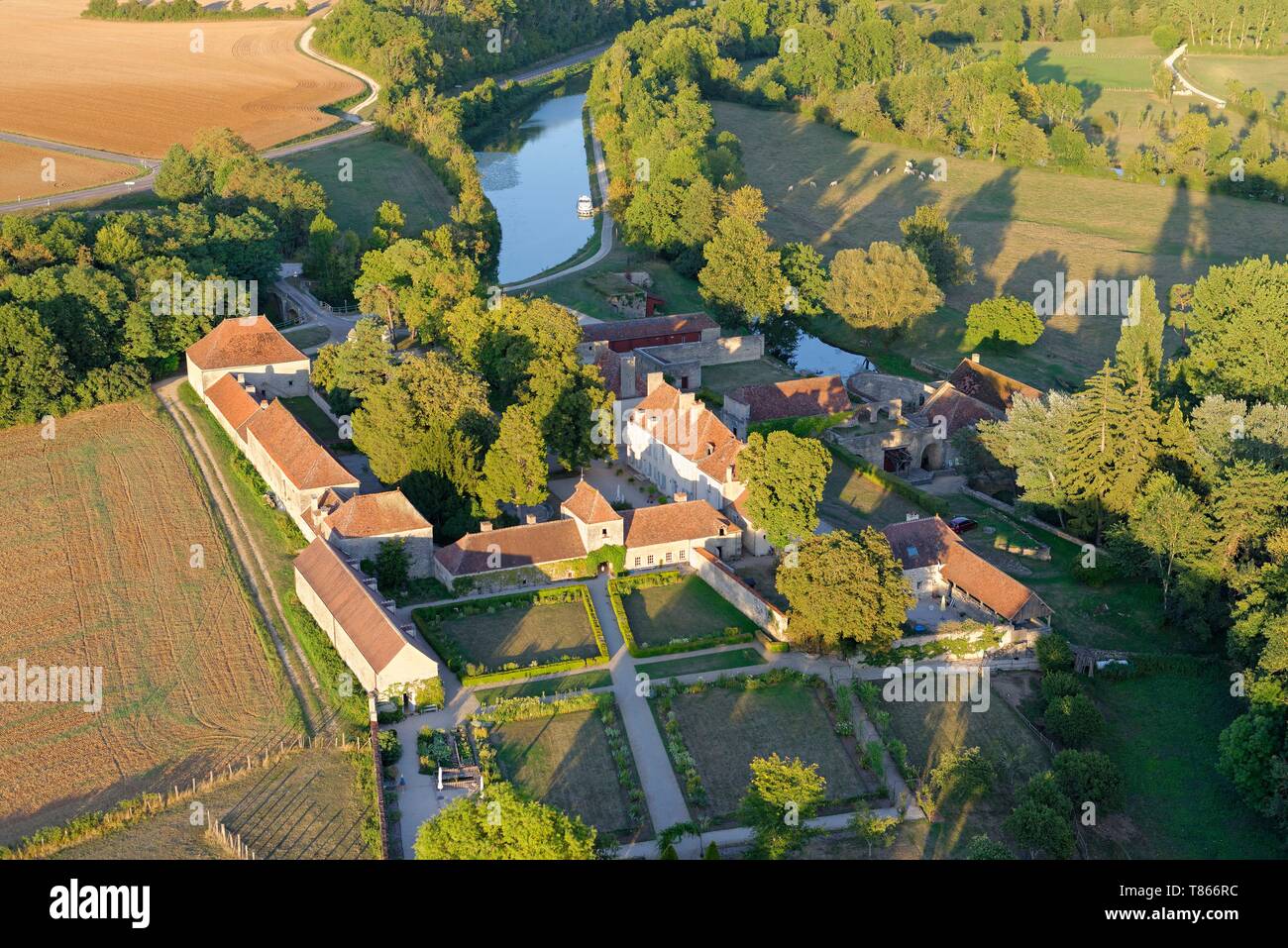France, Côte d'Or, la Forge de Buffon (vue aérienne) Banque D'Images