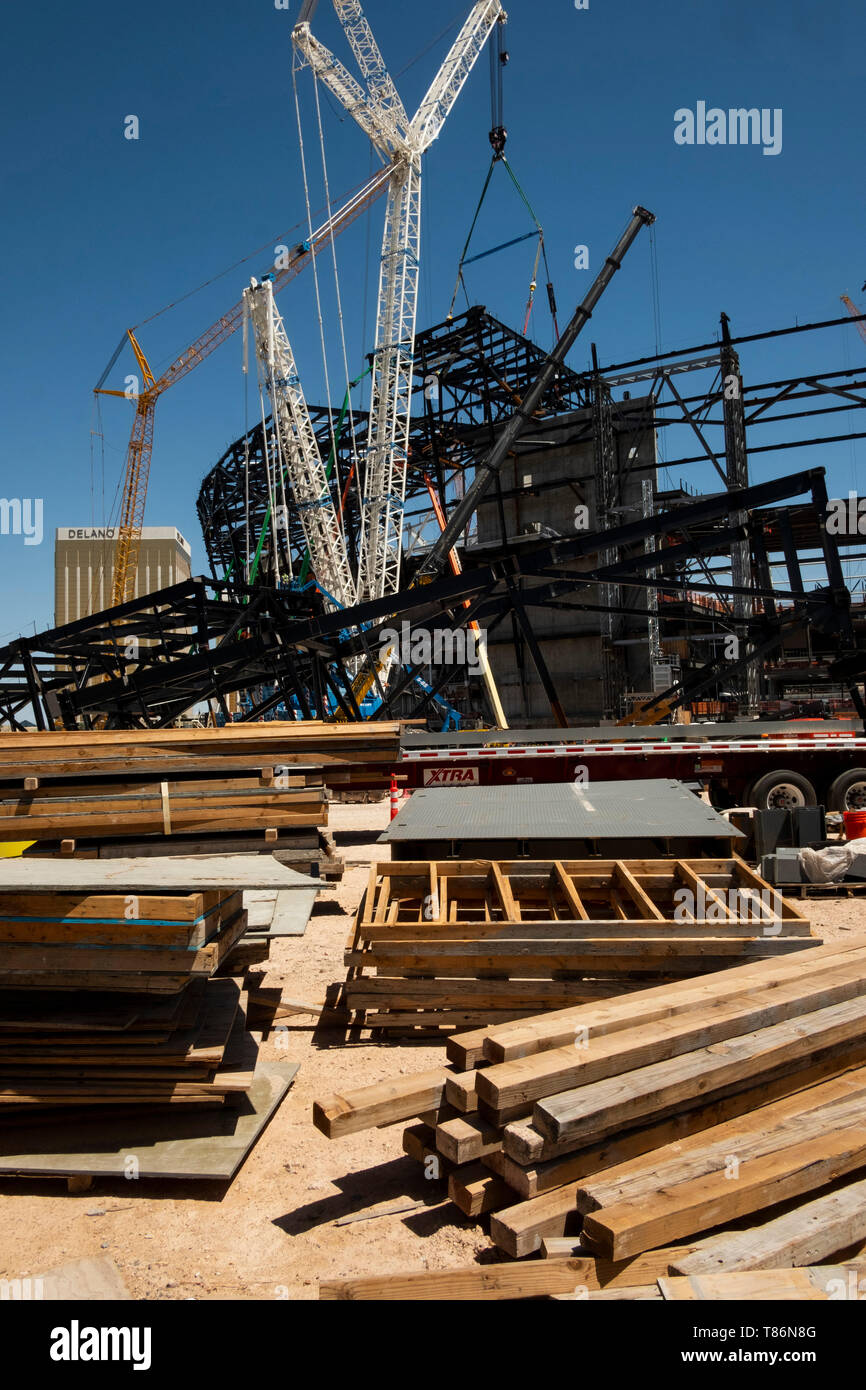 Stade En cours de construction de Las Vegas, Las Vegas, Nevada, United States of America Banque D'Images