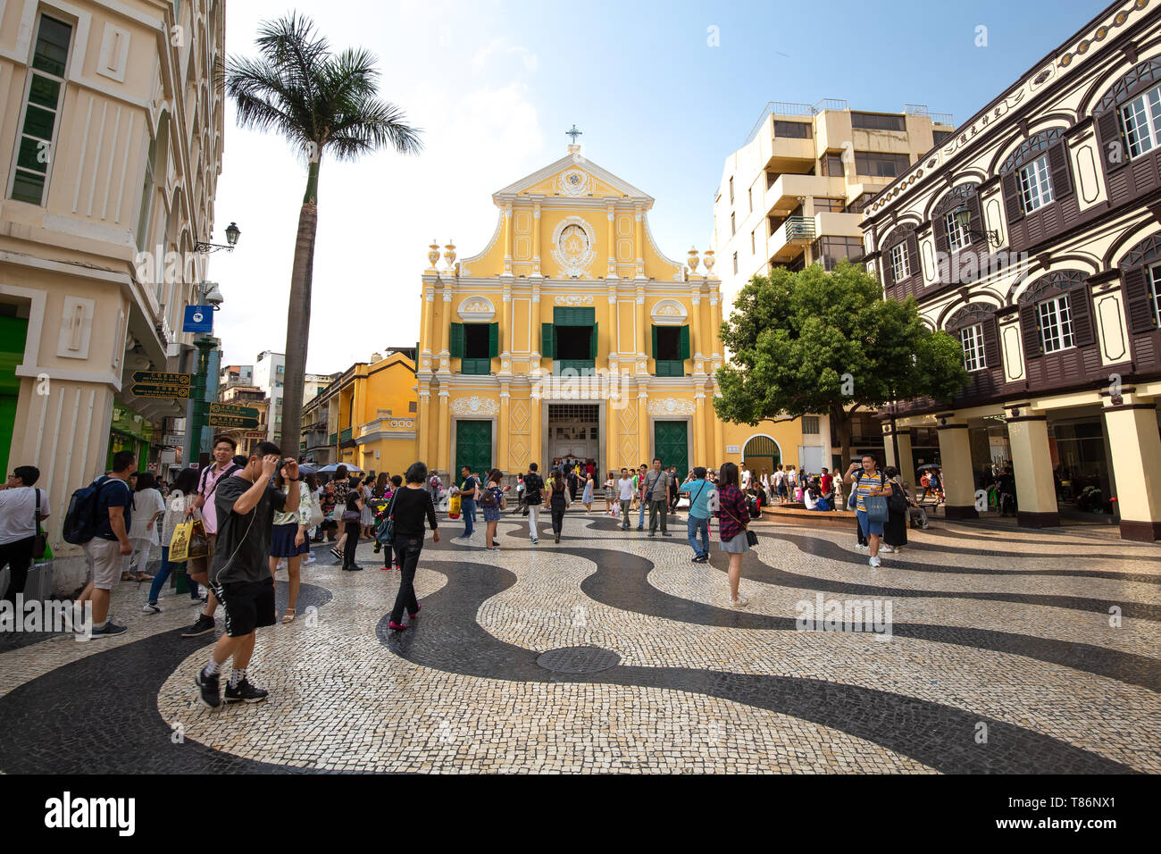 Macao, Chine - Avril 13,2018:st.Dominic's Church est le monument à Macao, Chine,beaucoup de peuples autochtones viennent ici chaque jour. Banque D'Images