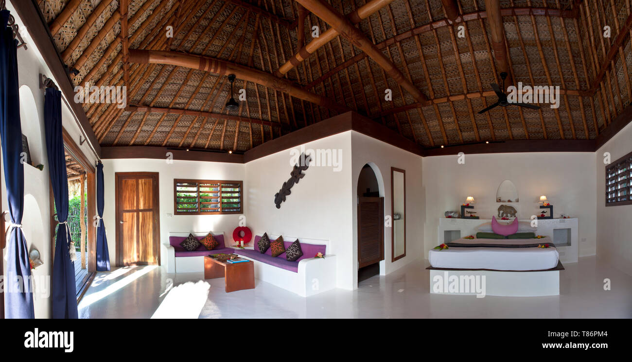 Chambre d'hôtel de style tropical Banque D'Images