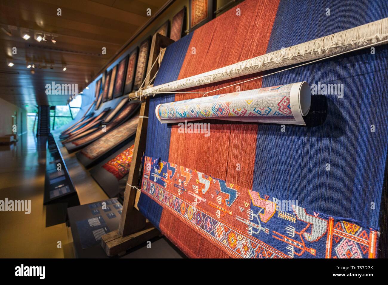 L'Azerbaïdjan, Bakou, Bulvar Promenade, musée de tapis, de l'intérieur Banque D'Images