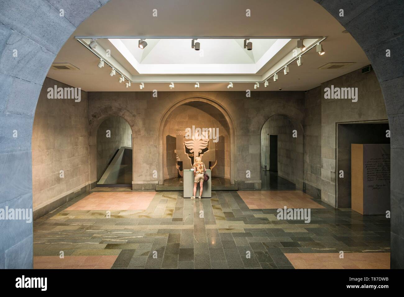 L'Arménie, Erevan, mémorial au génocide arménien, monument au massacre des Arméniens de l'Empire Ottoman, 1915-1922, l'intérieur du musée Banque D'Images