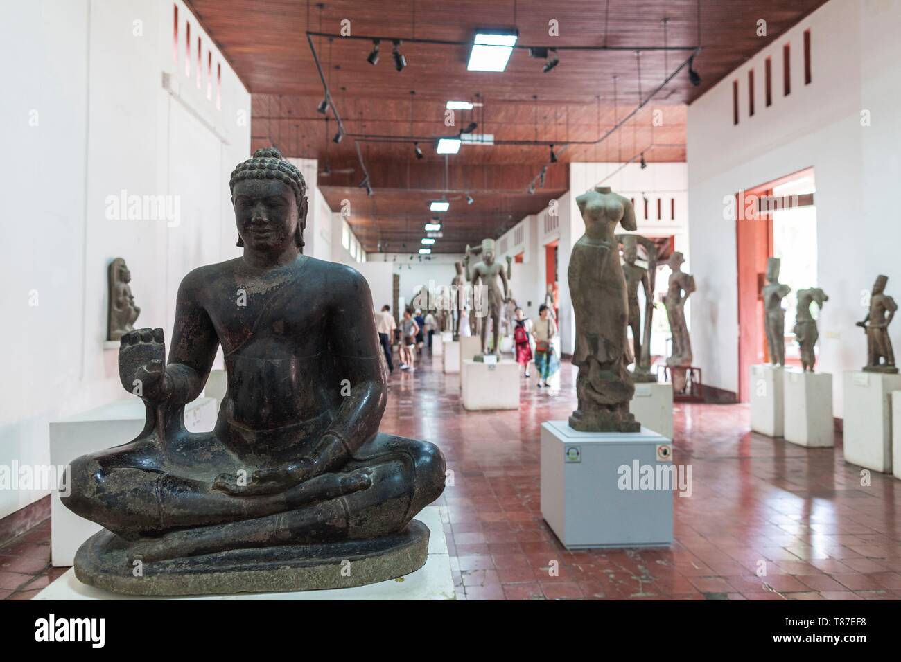 Cambodge, Phnom Penh, Musée National du Cambodge, de l'intérieur, de l'ère d'Angkor sculpture Banque D'Images