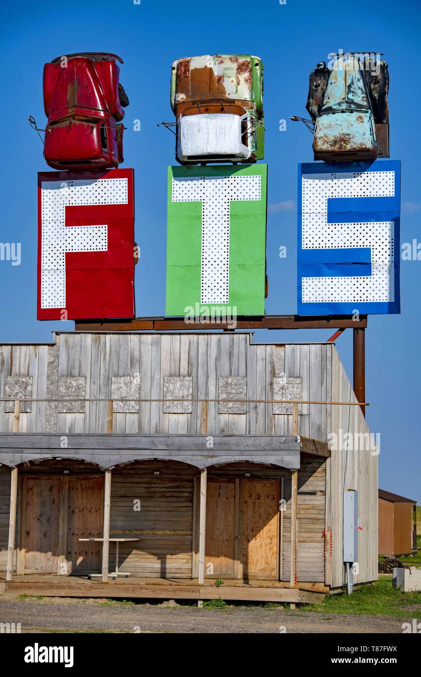 United States, Dakota du Sud, Sturgis, le Full Throttle Saloon est le plus grand du monde Biker's bar Banque D'Images