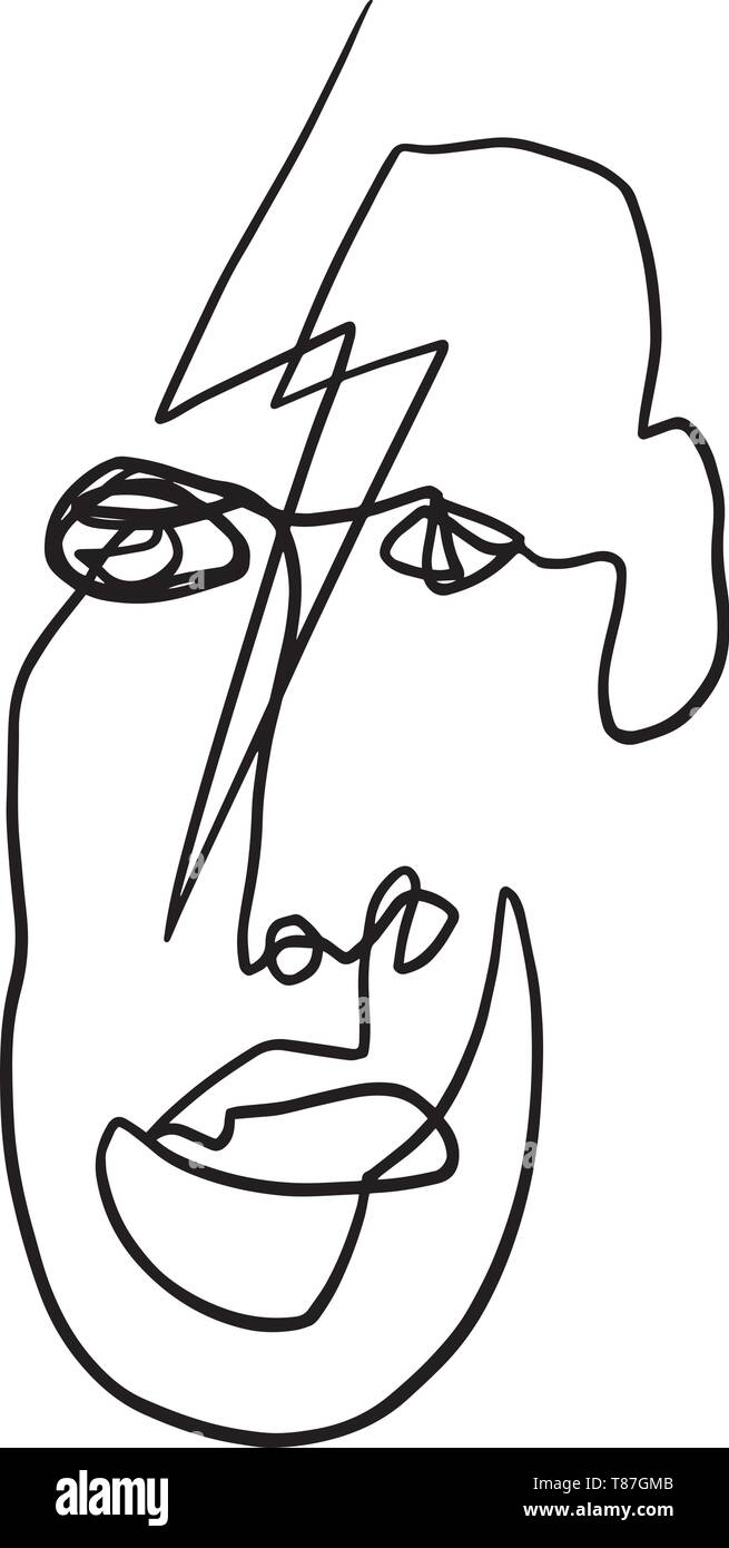 Résumé L'une des ligne Face Vector Illustration Illustration de Vecteur