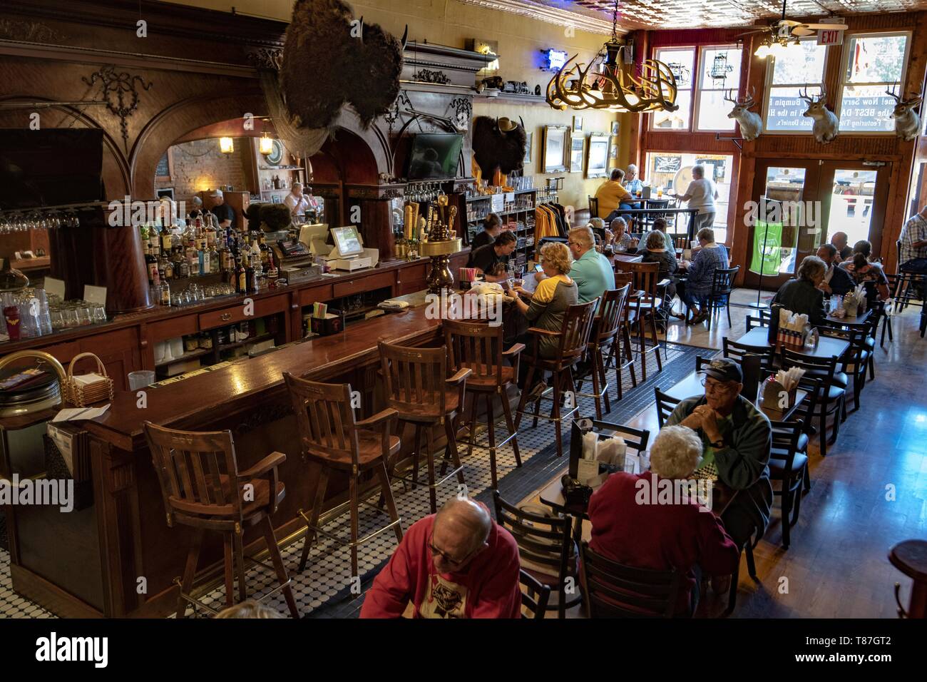 United States, Dakota du Sud, Custer, Bumpin restaurant Buffalo Banque D'Images