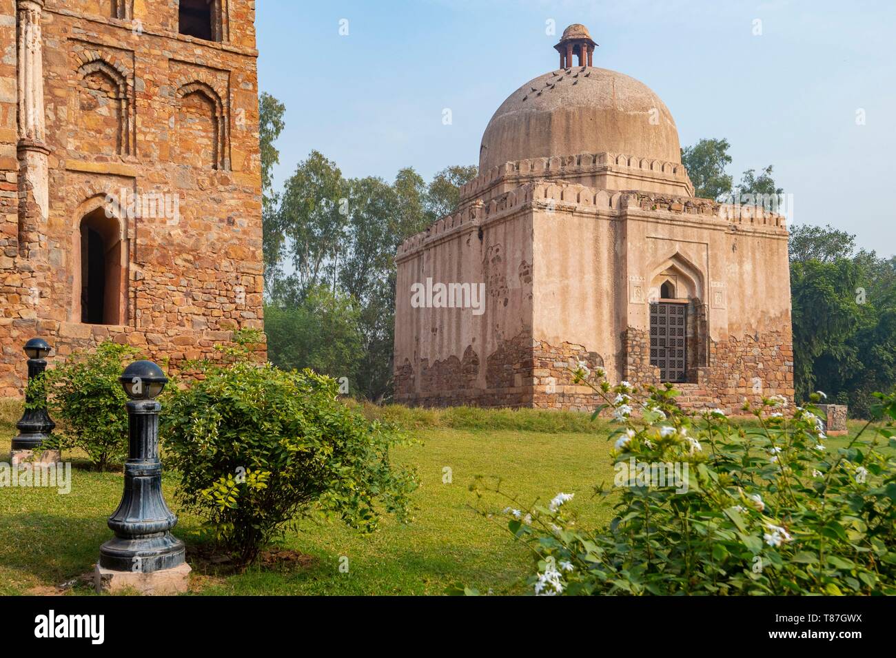 L'Inde, New Delhi, Green Park, le Dadi-Poti's tombs appartiennent à la période de Tughlaq (1321-1414) Banque D'Images