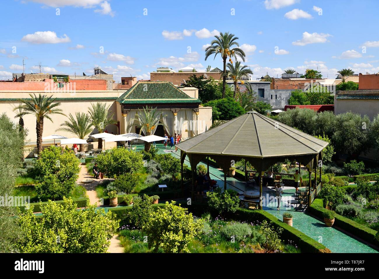 Le Maroc, Haut Atlas, Marrakech, ville impériale, médina classée au Patrimoine Mondial de l'UNESCO, Secret Garden (Le jardin secret), rue Maouassine Banque D'Images