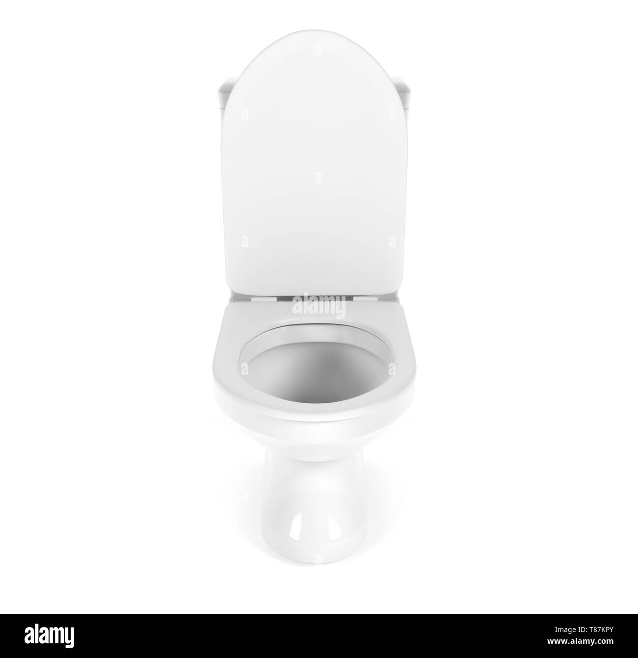 Des toilettes. Toilettes à chasse d'eau en porcelaine blanche. Vue de face.  Le rendu 3d illustration isolé sur fond blanc Photo Stock - Alamy