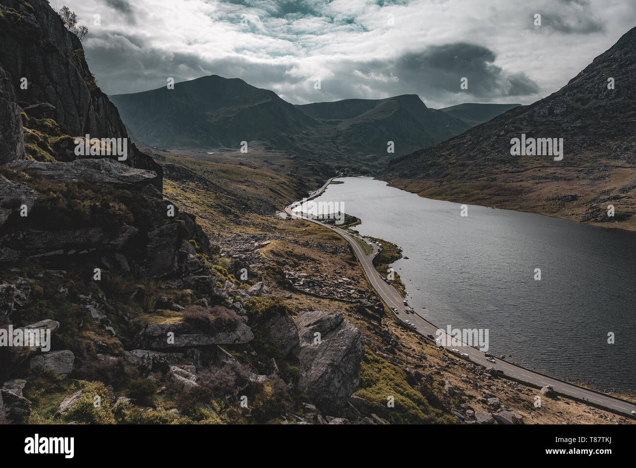 Llyn Ogwen, Snowdonia, dans le Nord du Pays de Galles Banque D'Images