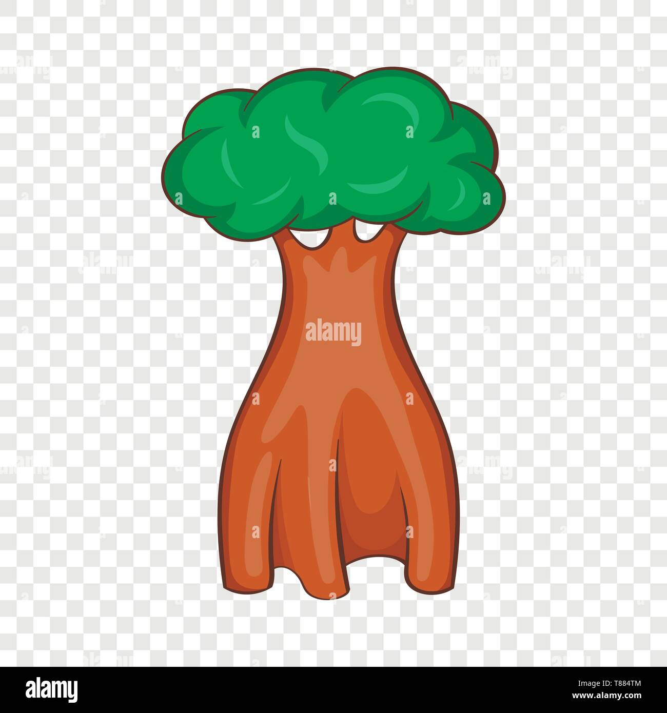 L'Australie, l'icône arbre bouteille style cartoon Illustration de Vecteur