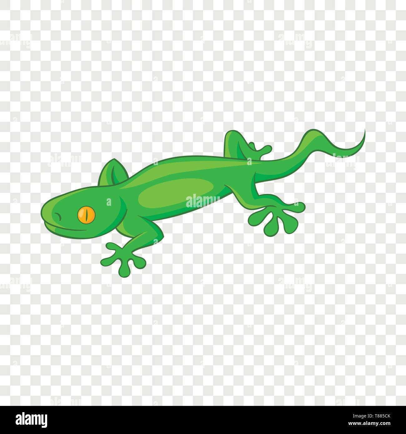 Green Gecko Lizard, icône de style cartoon Illustration de Vecteur