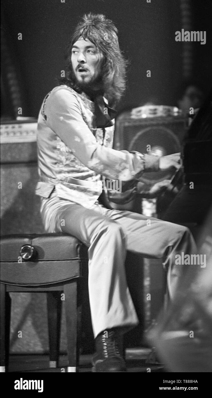 Ian McLagan des Small Faces, Londres, 1972 Banque D'Images