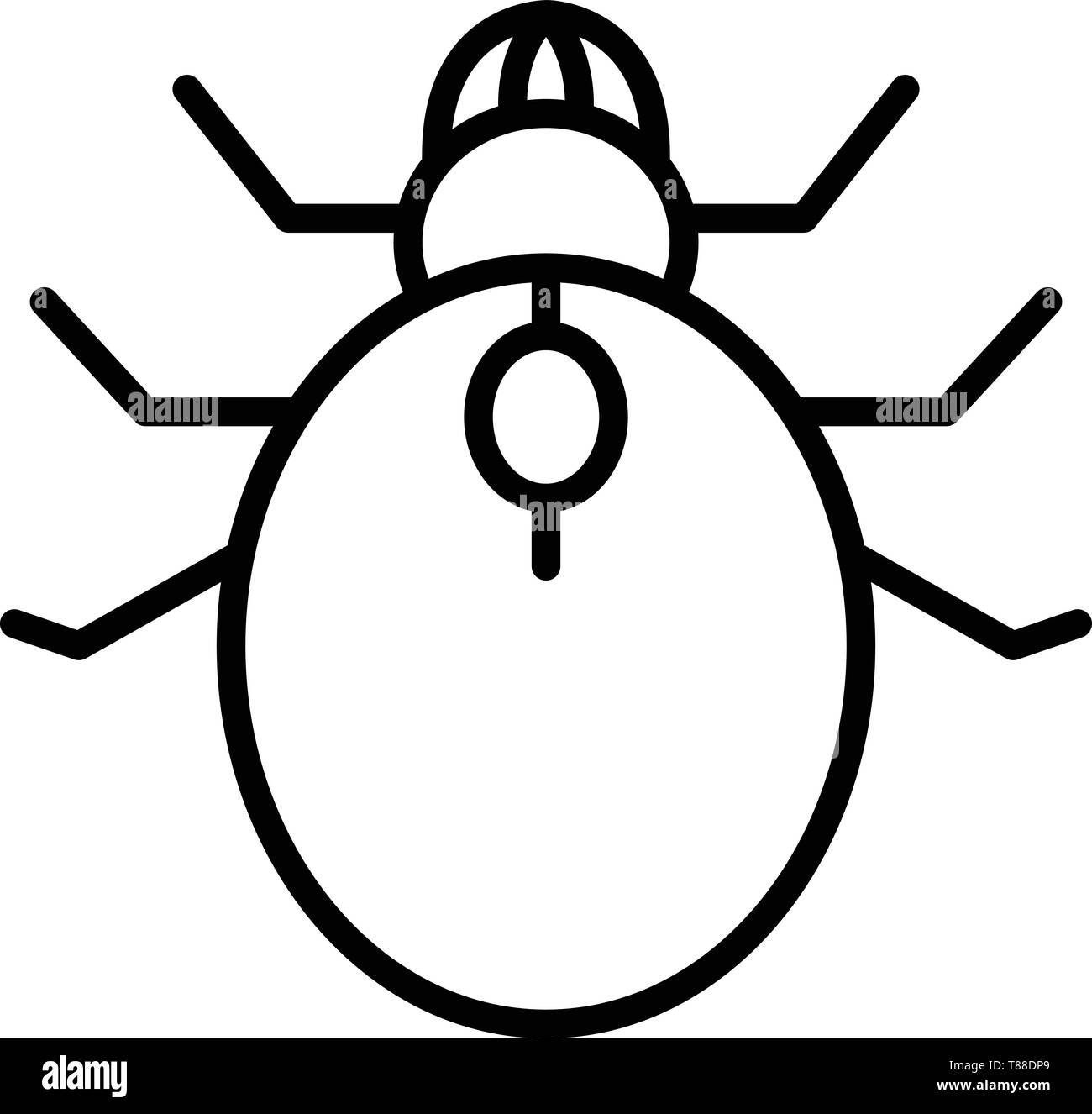 L'icône d'insectes, acariens style du contour Illustration de Vecteur