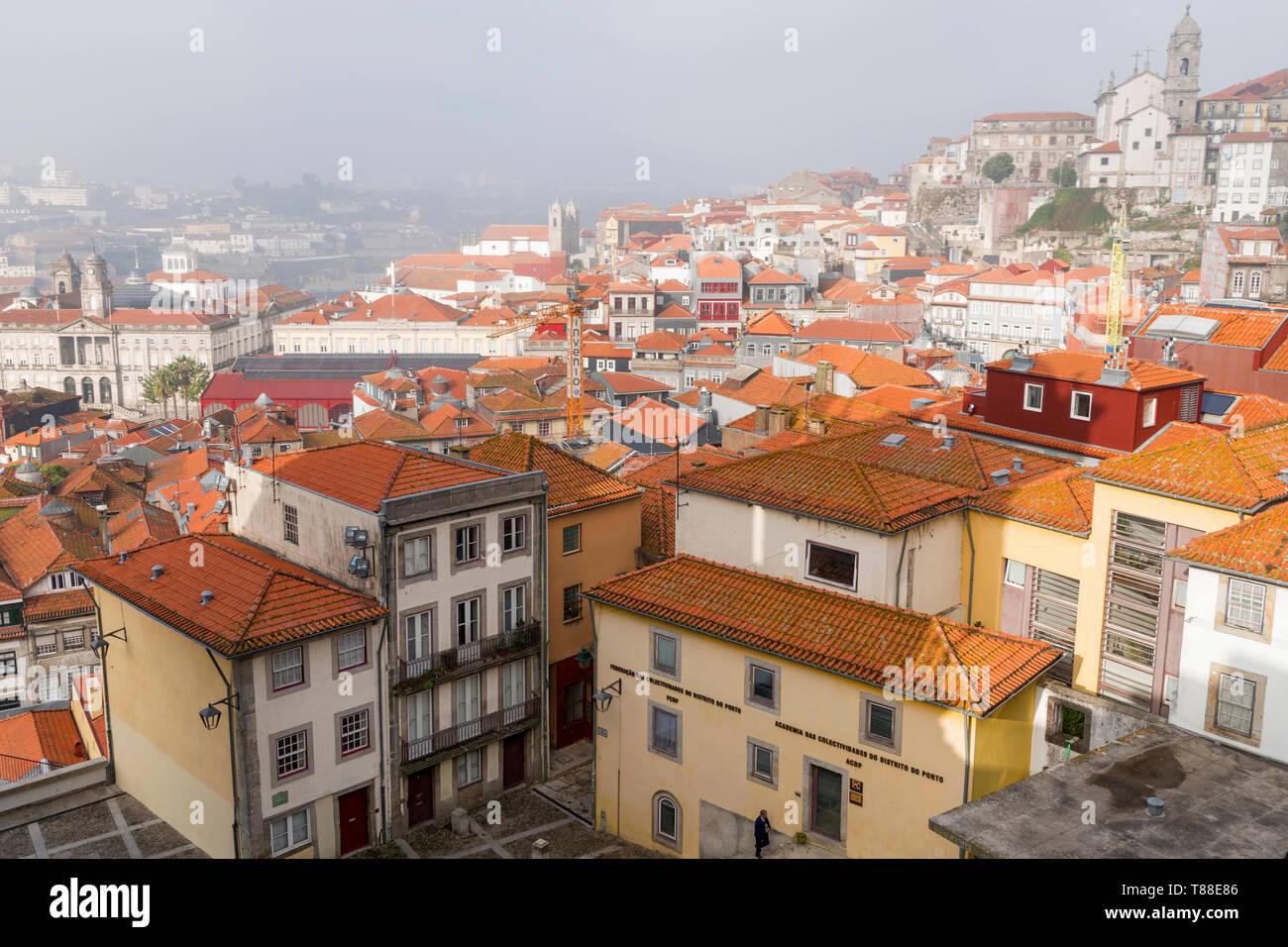 Vieille ville de Porto. Vue de plaza en face de la cathédrale de Porto. Porto, Portugal Banque D'Images