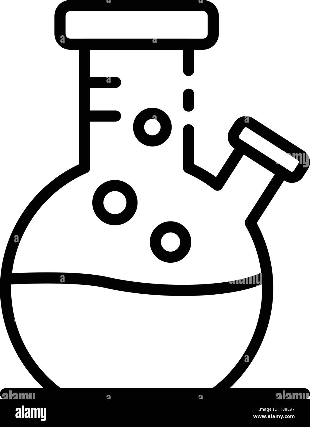 Flacon de laboratoire, l'icône de style contour Illustration de Vecteur