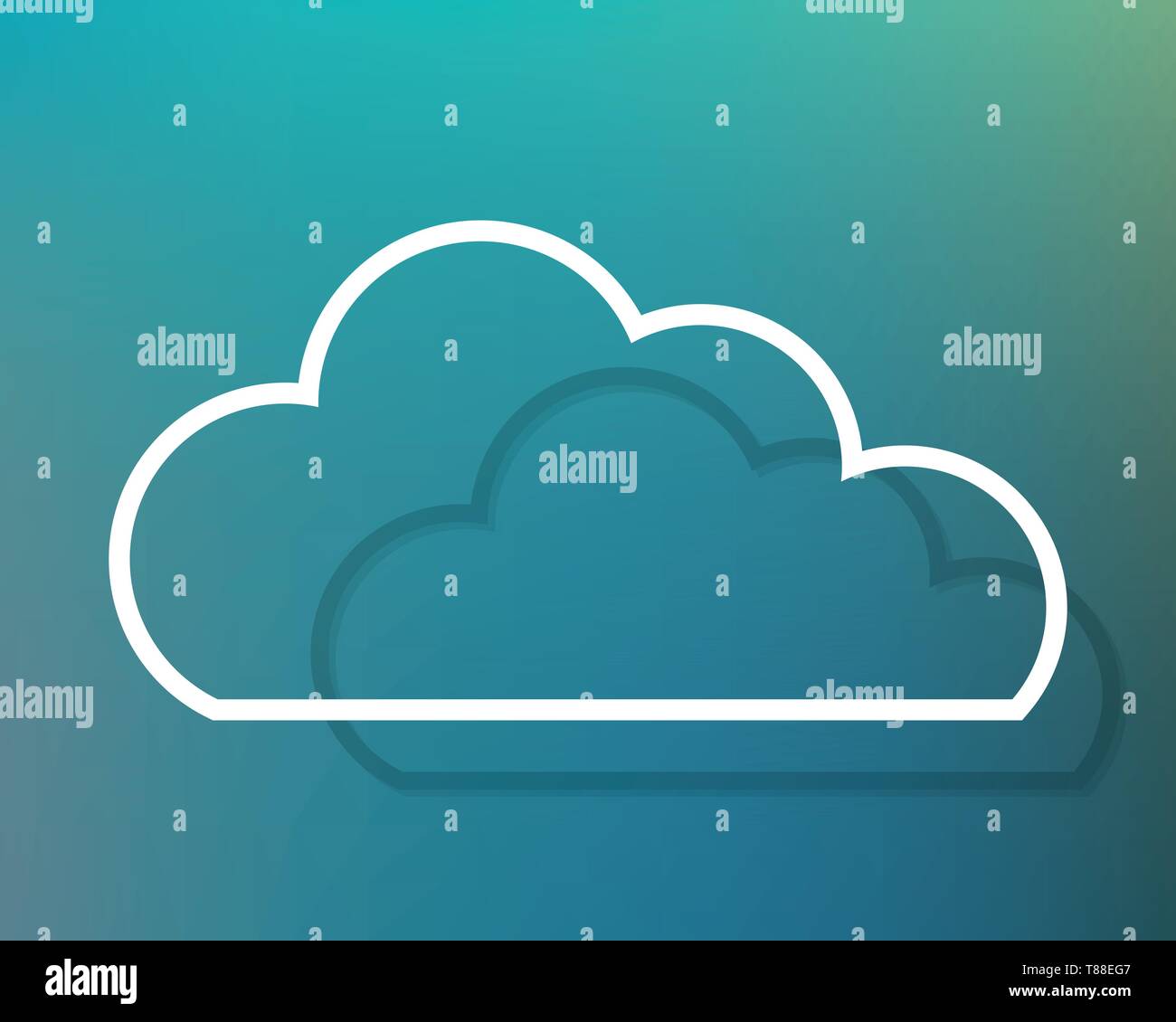 Silhouette Cloud, symbole avec la profondeur de scénario Illustration de Vecteur