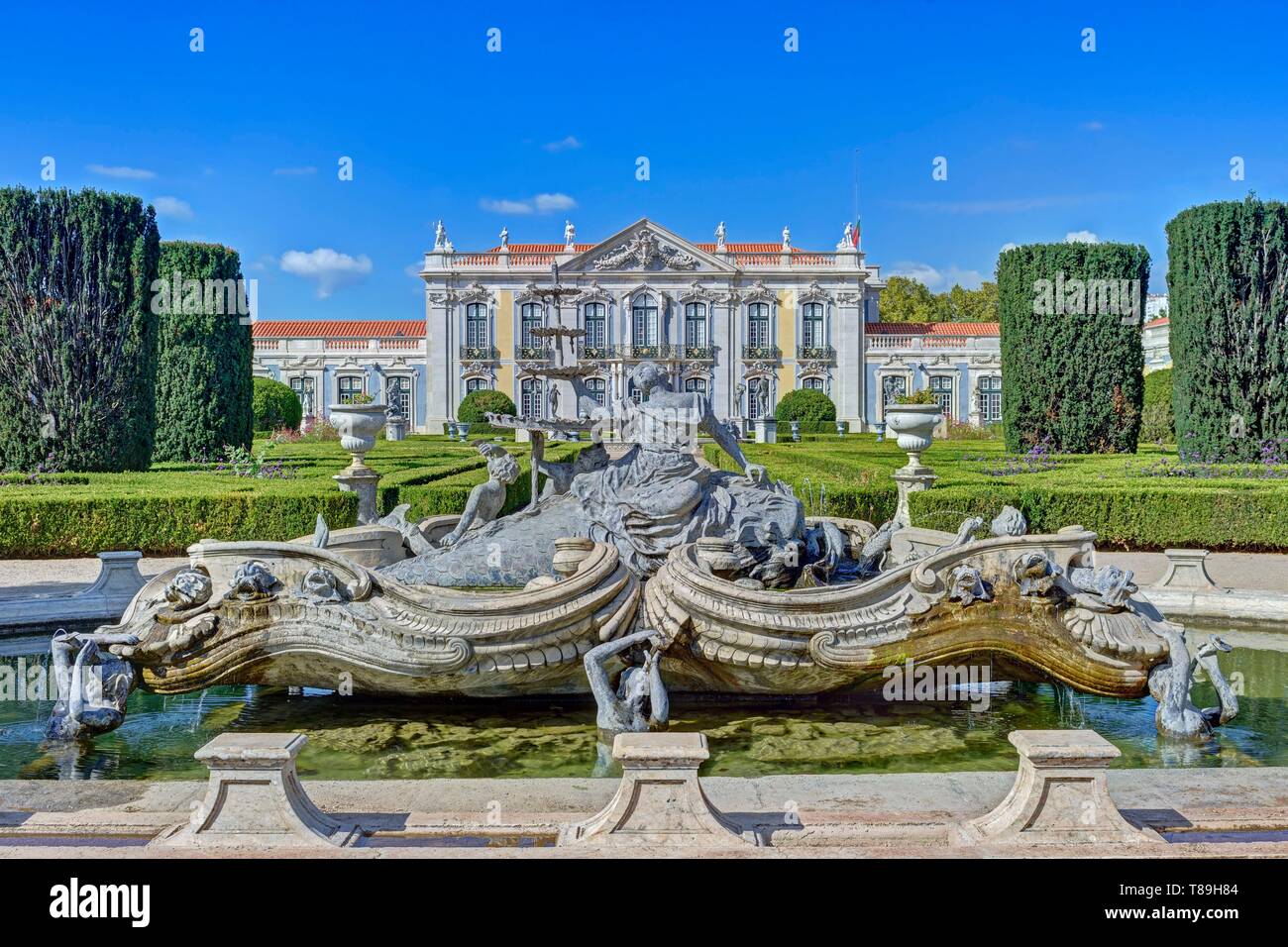 Le Portugal, Queluz, ville de Sintra, région de Lisbonne, le palais royal de Queluz Banque D'Images
