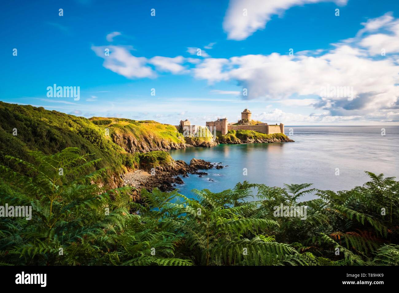 France, Cotes d'Armor, Plevenon, Fort la Latte ou Roche Goyon château, est une forteresse du 14ème siècle à la pointe de la Latte, à proximité du cap Fréhel Banque D'Images