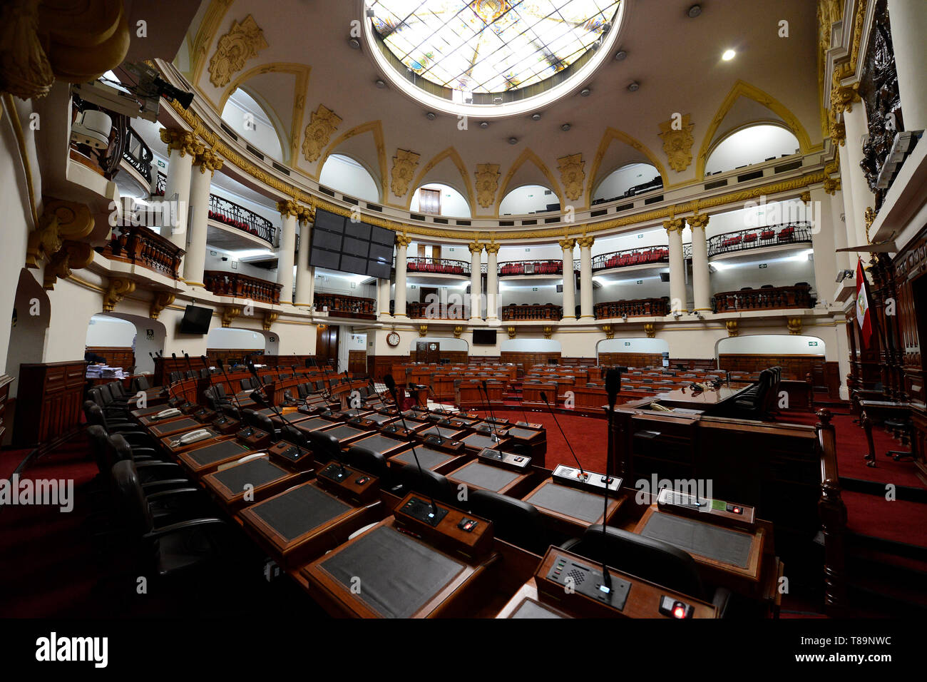 Intérieur du Congrès de la République du Pérou, également appelé siège parlementaire du Pérou. Crédit Photo : © Billy Grimes/Alamy.com Banque D'Images