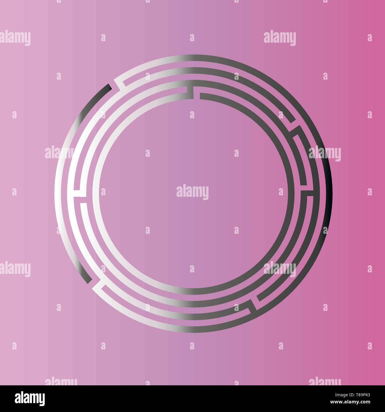 Jeu de labyrinthe labyrinthe ronde illustration vecteur EPS10 isolé sur fond rose Illustration de Vecteur