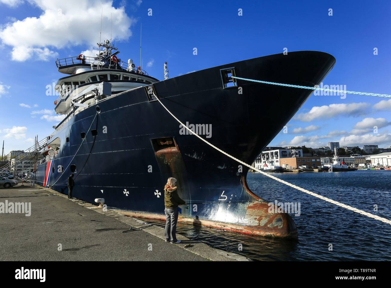 La France, Finistère, Brest, le remorqueur de sauvetage Abeille Bourbon à Brest Harbour Banque D'Images