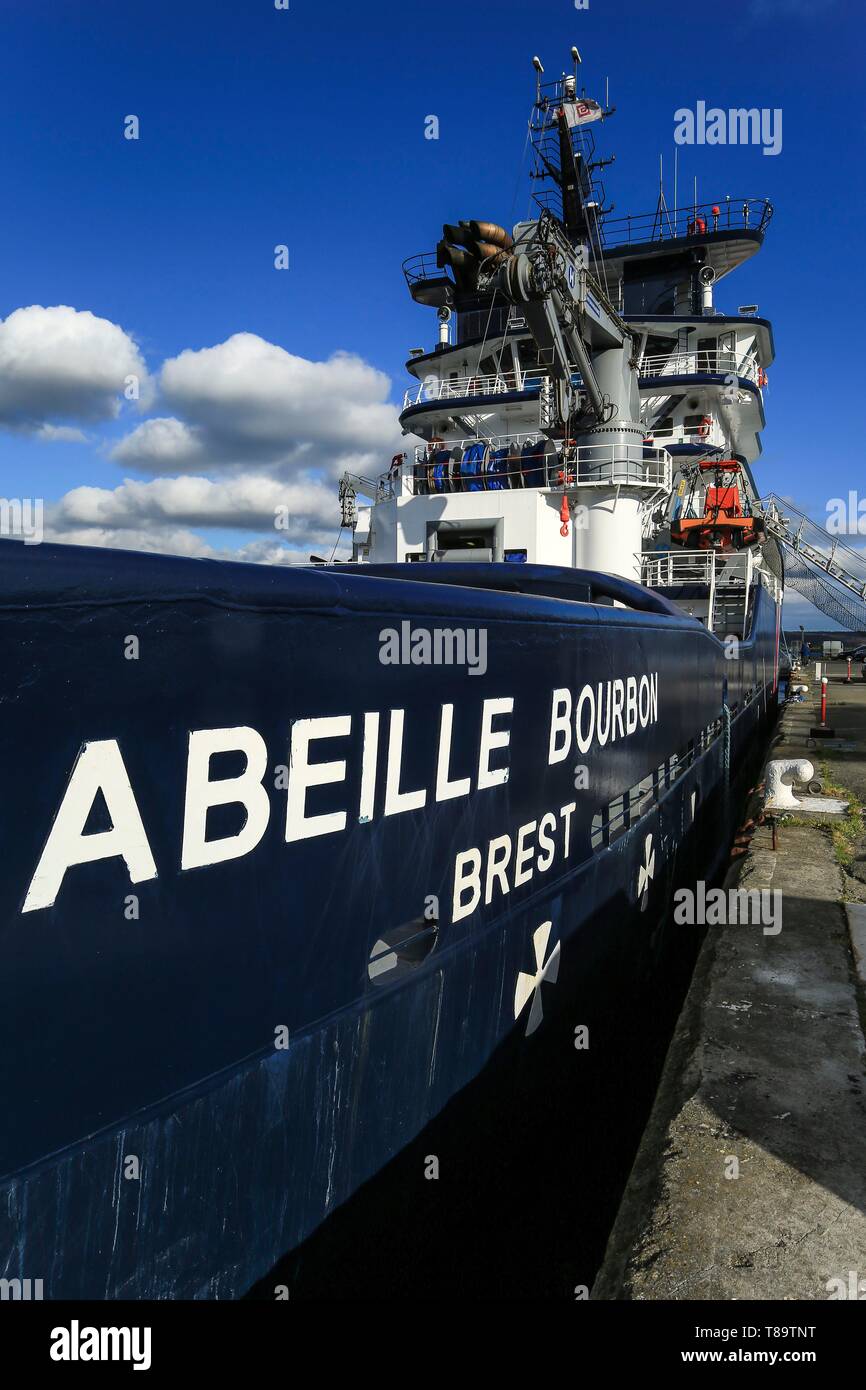 La France, Finistère, Brest, le remorqueur de sauvetage Abeille Bourbon à Brest Harbour Banque D'Images