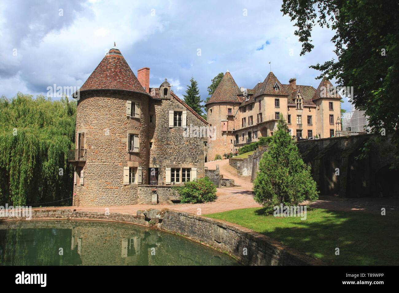 France, Saône et Loire, divans, l'accueil du château de couches Banque D'Images