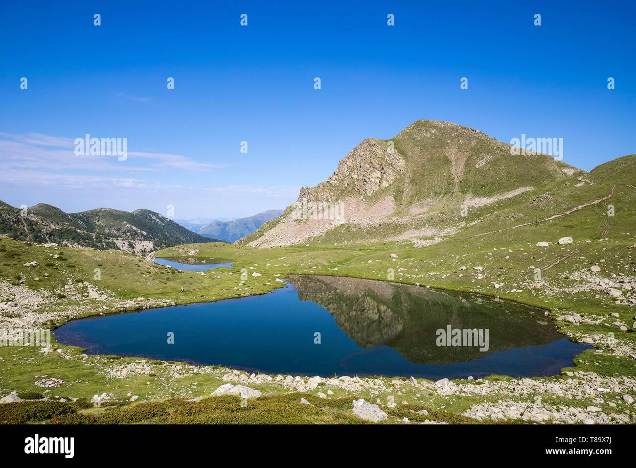 France, Alpes Maritimes, le Parc National du Mercantour, Haute Tinée, la Madone de Fenestre, vallée des lacs de Prals (2280m) Banque D'Images