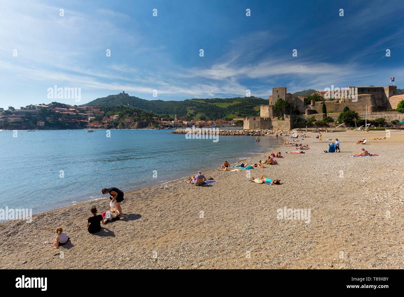 France, Pyrénées Orientales, Collioure, Château Royal Banque D'Images