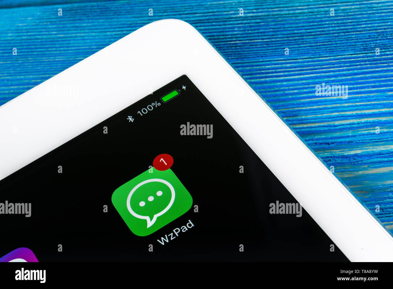 Kaliningrad, Russie, le 6 juillet 2018 : Whatsapp messenger) WzPad (icône d'application sur l'Apple iPad Pro écran close-up. Whatsapp messenger un Banque D'Images