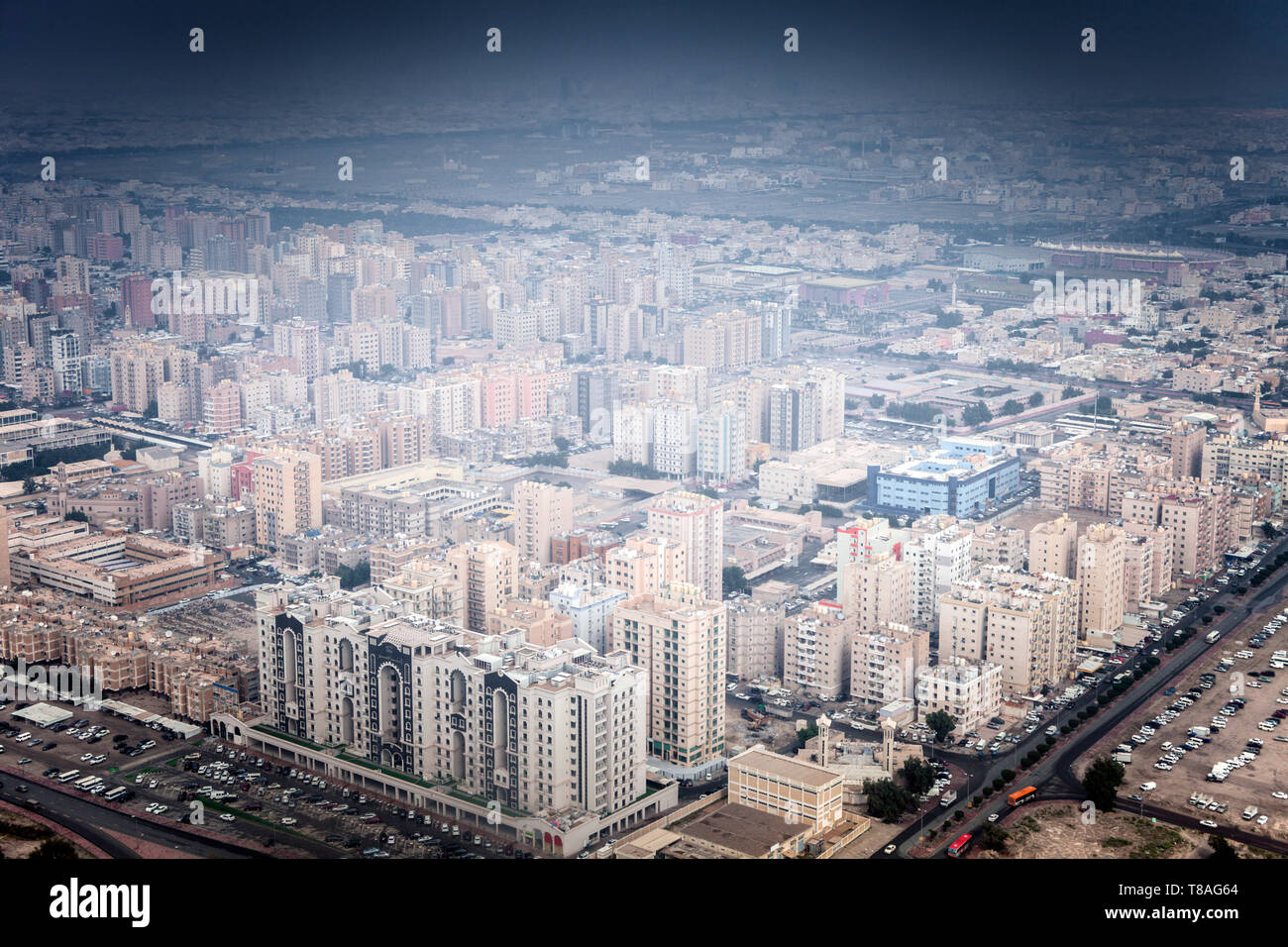 Panorama de l'antenne de la ville de Koweït. La ville de Koweït, Koweït. Banque D'Images