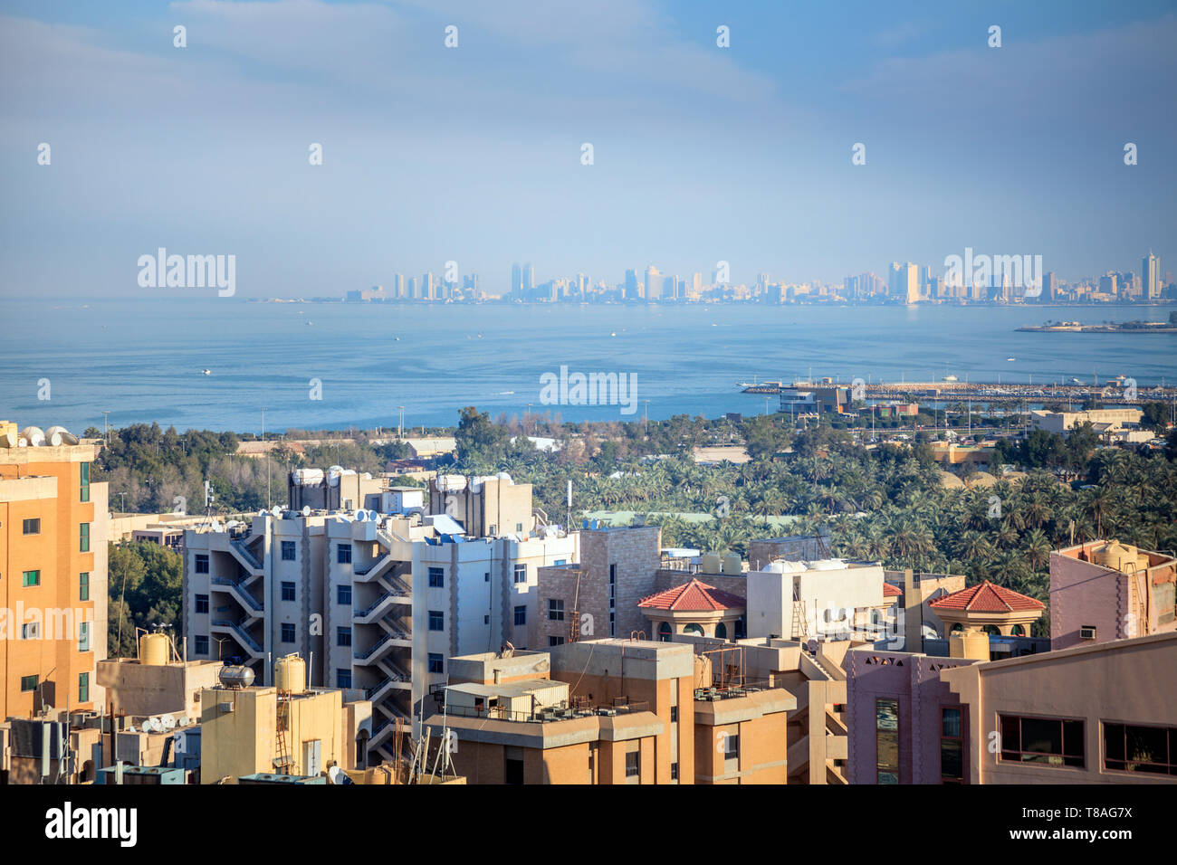 L'architecture de la ville de Koweït - vue aérienne. La ville de Koweït, Koweït. Banque D'Images