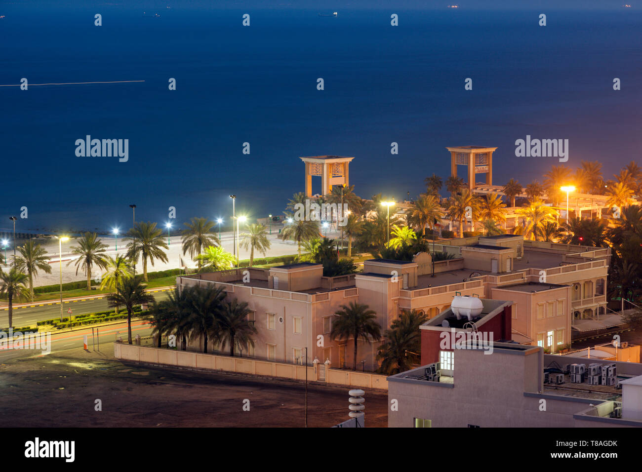 Bord de mer dans la ville de Koweït. La ville de Koweït, Koweït. Banque D'Images