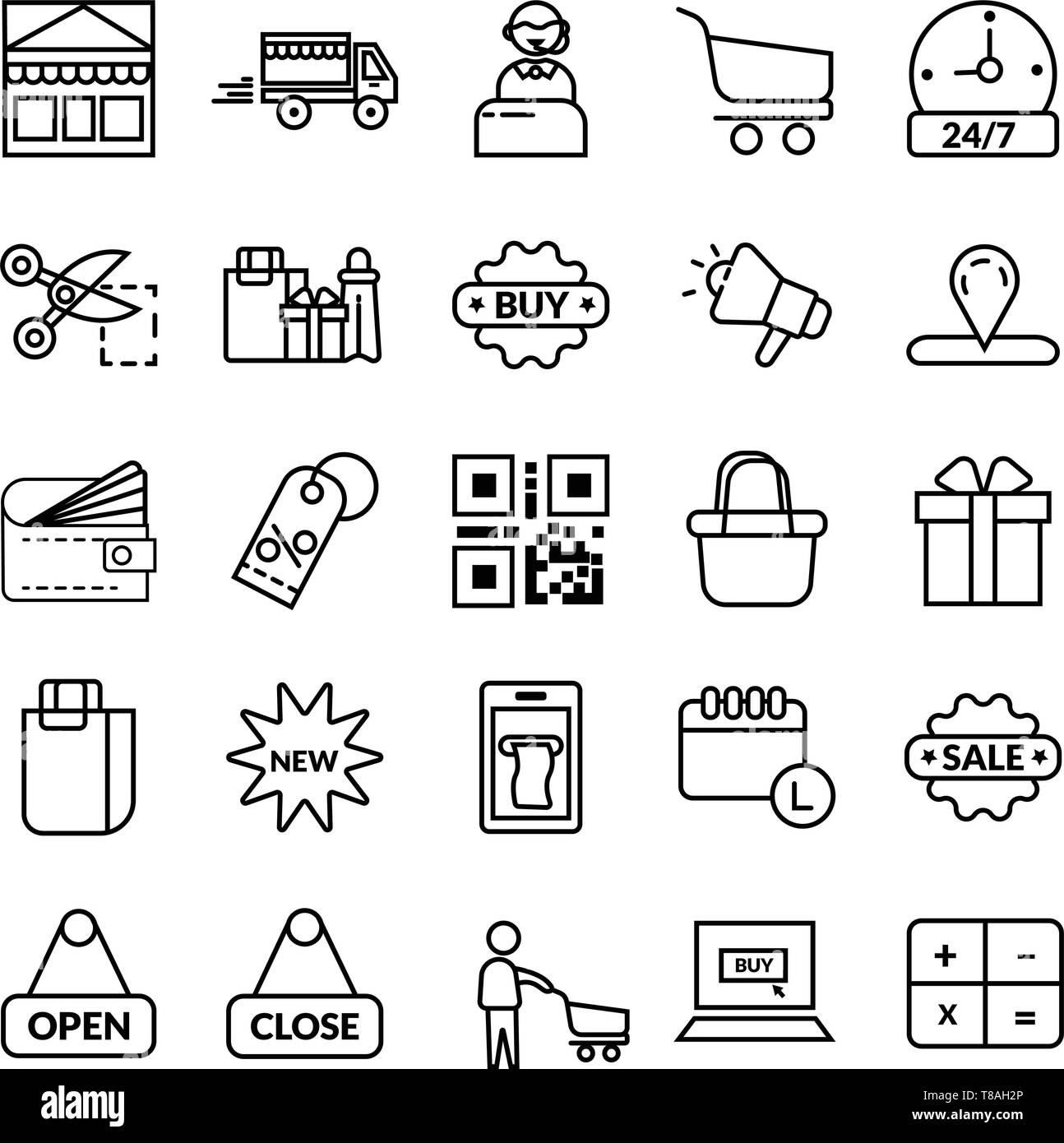 Shopping, E-commerce - Vector icône shopping, E-commerce Site web icon set ou mobile. Illustration de Vecteur