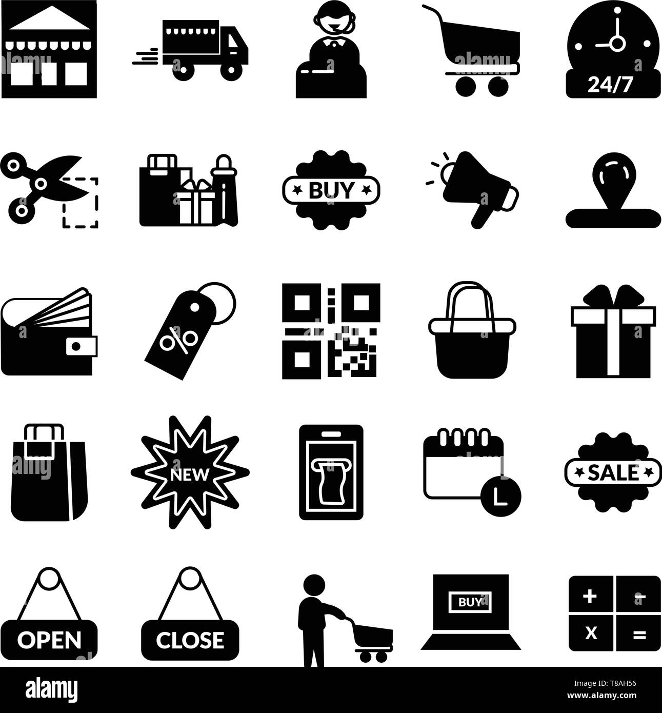 Shopping, E-commerce - Vector icône shopping, E-commerce Site web icon set ou mobile. Illustration de Vecteur