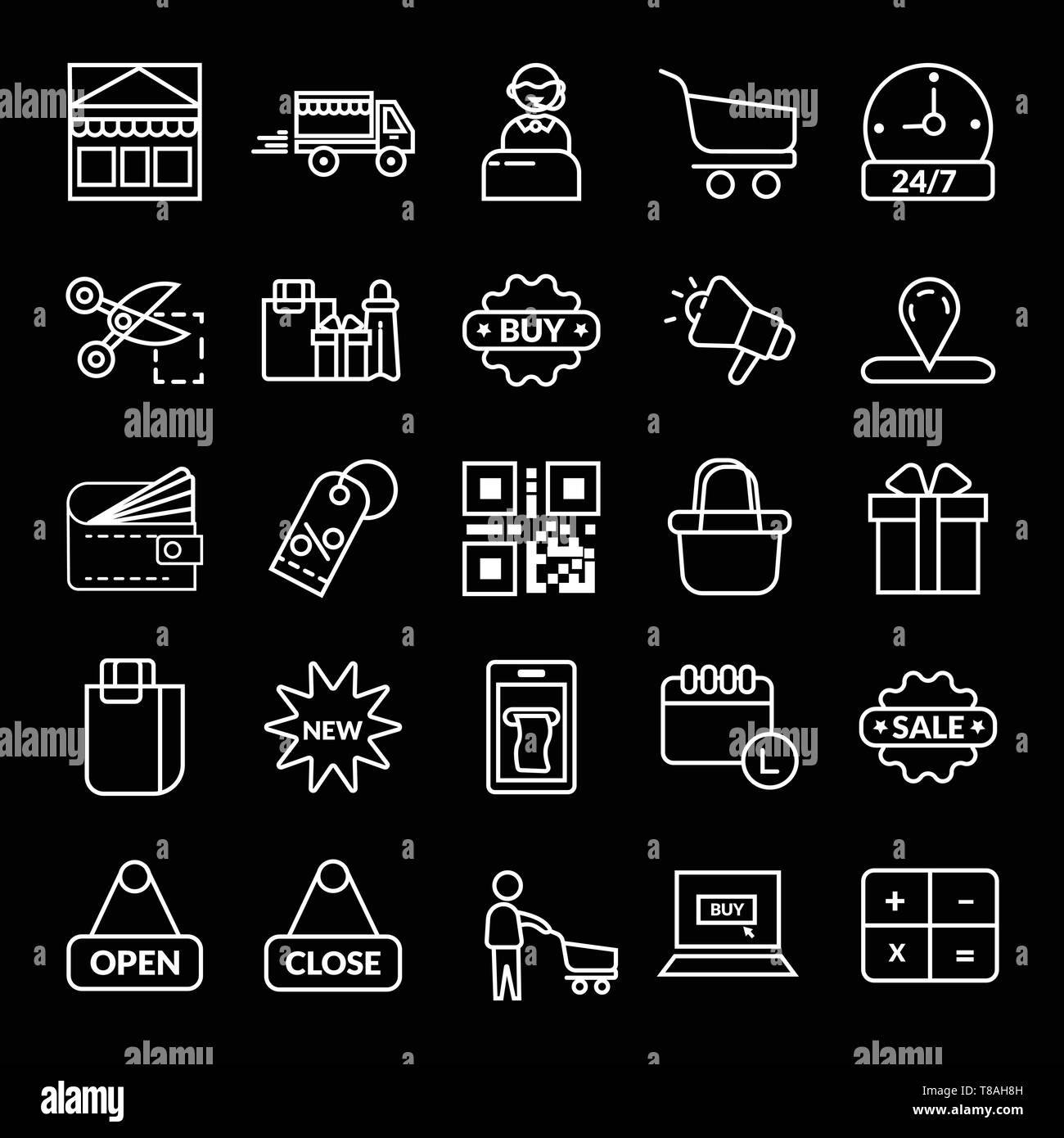 Shopping, E-commerce - Vector icône shopping, E-commerce Site web icon set ou mobile. Illustration de Vecteur