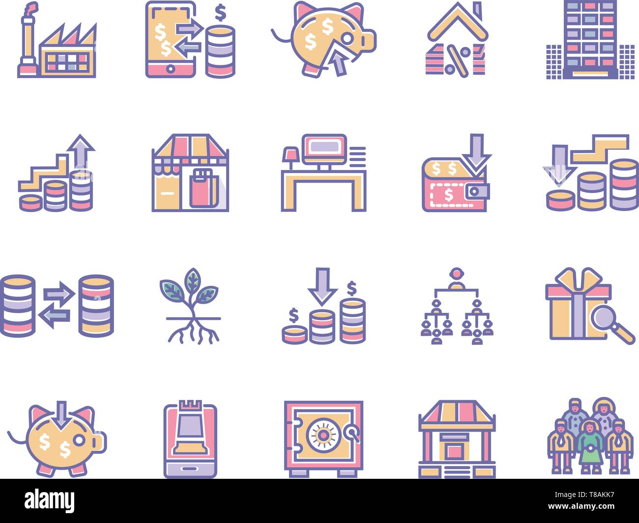 Simple Jeu d'argent finance des icônes vectorielles. Parfait pour les icônes modifiable avc les concepts et les applications web mobiles Illustration de Vecteur