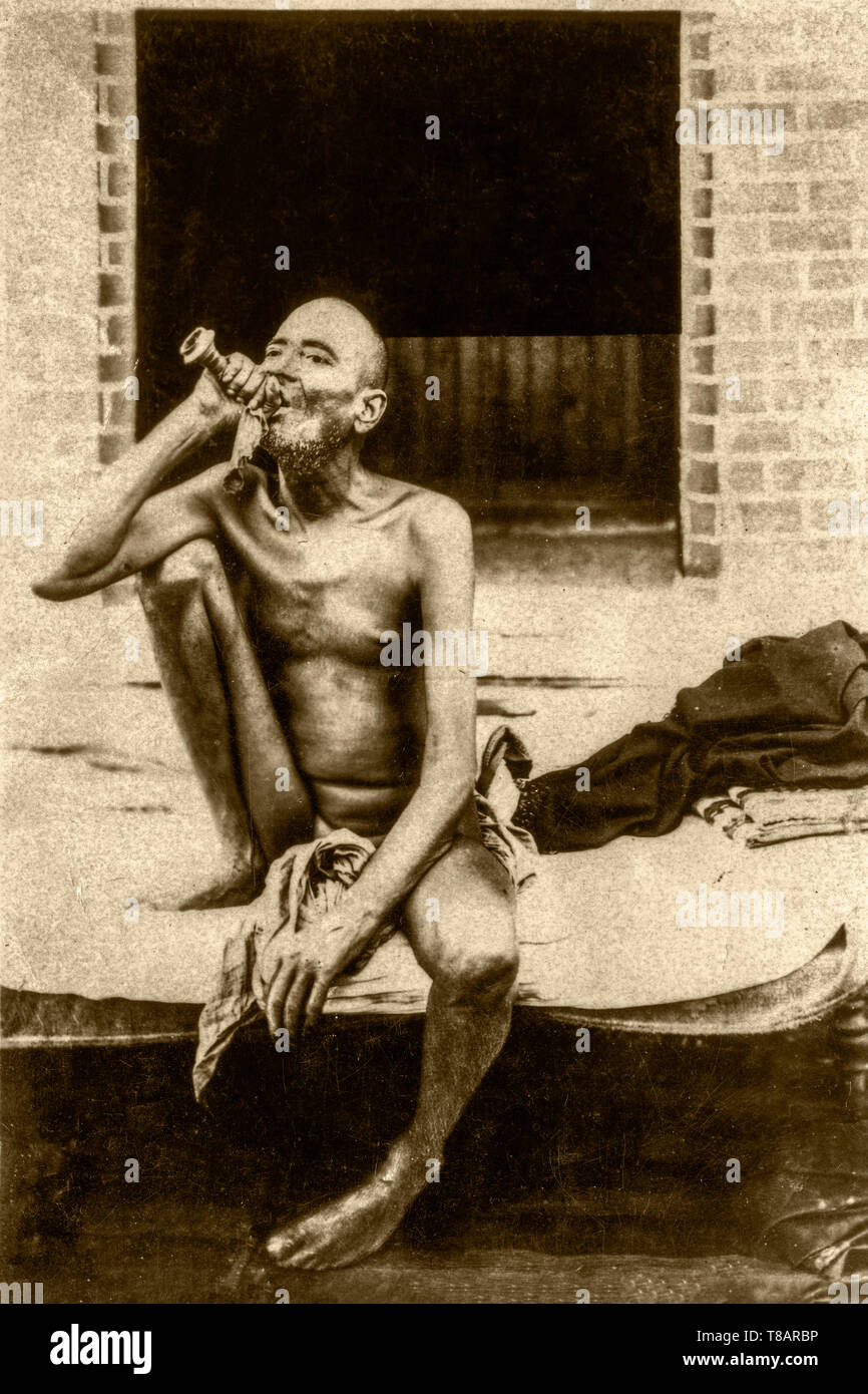 26-Mar-2013-vieille photo de Gajanan Maharaj de shegaon vidarbha maharashtra INDE Banque D'Images