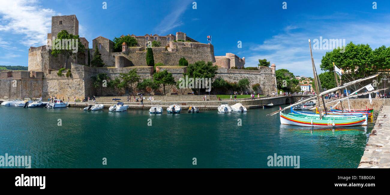 France, Pyrénées Orientales, Collioure, Château Royal Banque D'Images