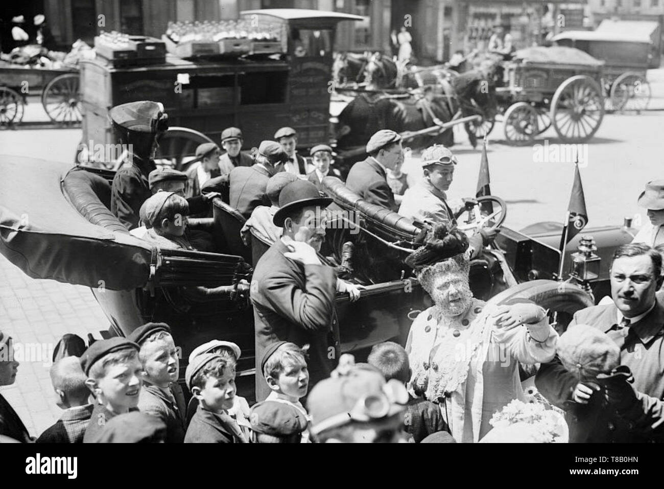 Des promenades en auto pour les enfants infirmes, New York 25 mai 1908. Banque D'Images