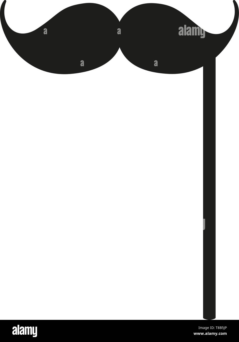 Parti noir et blanc silhouette moustache Illustration de Vecteur