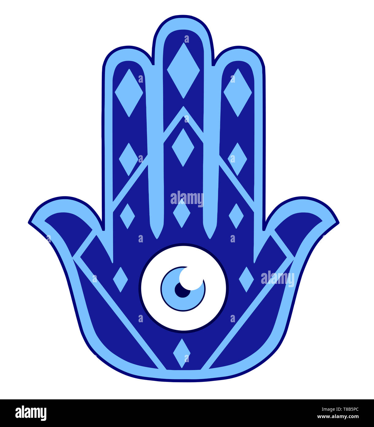 Amulette hamsa yoga protection spirituelle ésotérique lucky eye part illustration Banque D'Images