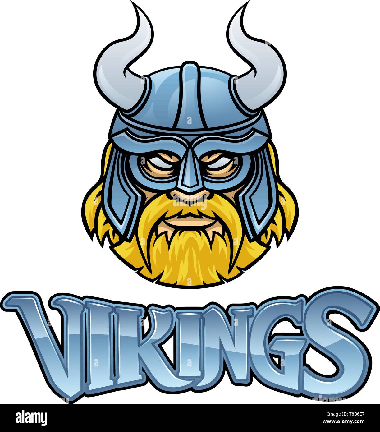 Mascotte Viking Warrior signe graphique Cartoon Illustration de Vecteur