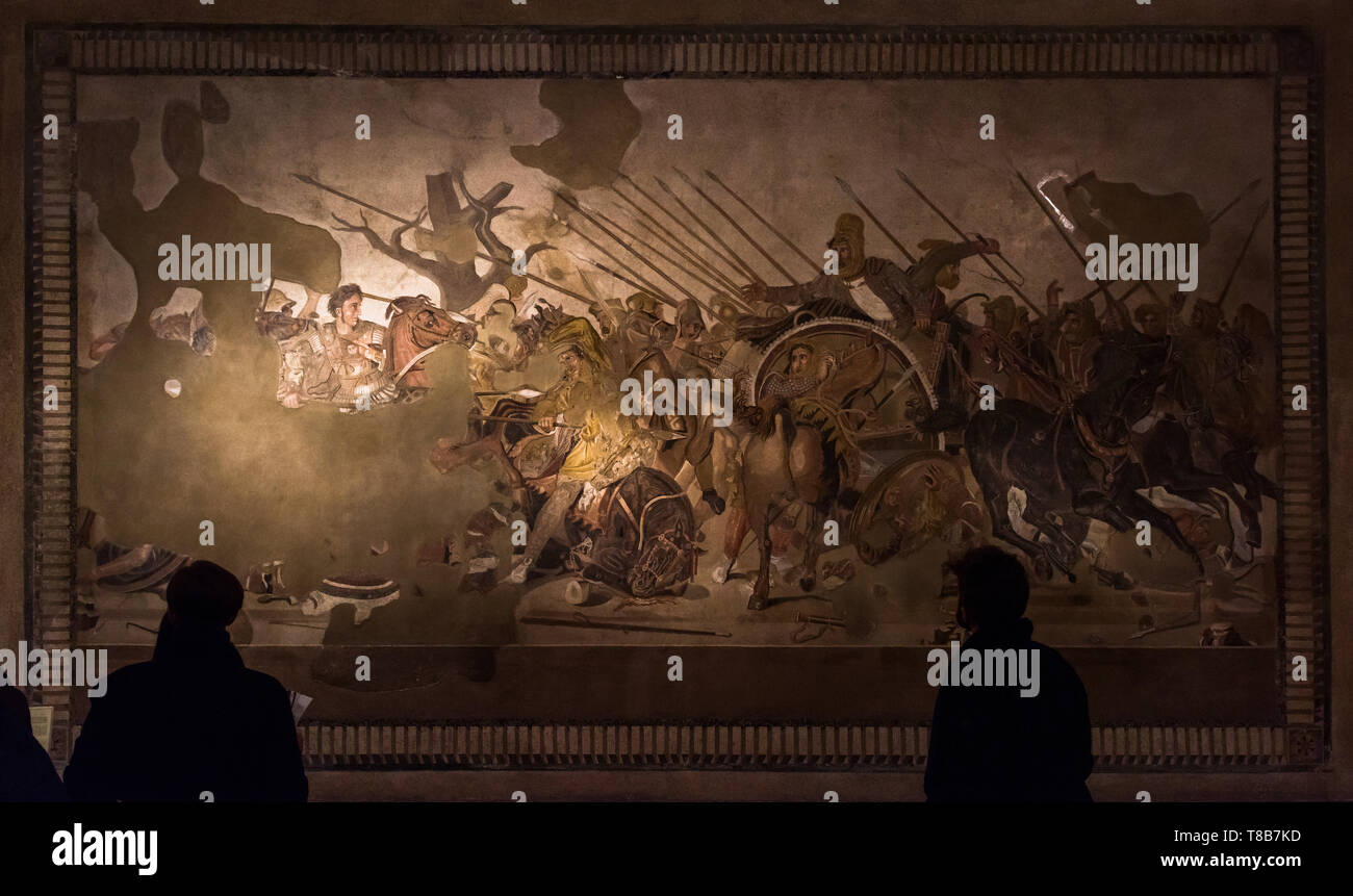 Alexander Mosaïque, Musée Archéologique National, Naples, Italie Banque D'Images